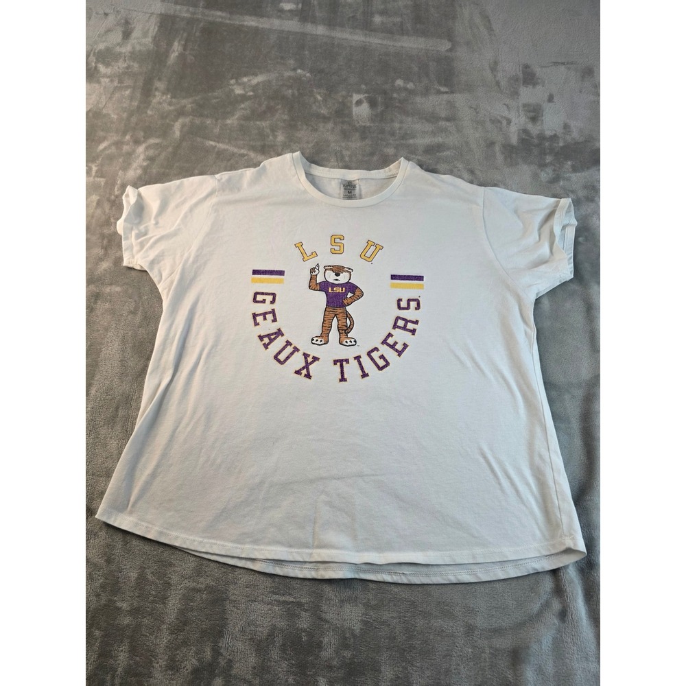 Gameday Couture T-Shirt Women Medium White LSU Geaux Tigers Graphic Tee